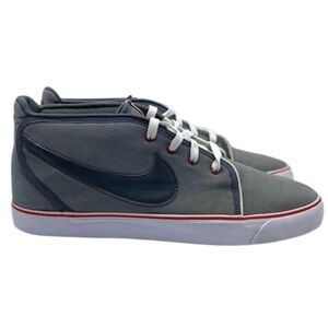 Nike Mid Top Canvas Sneakers Gray Red Accent Lace Up Men's Size 13